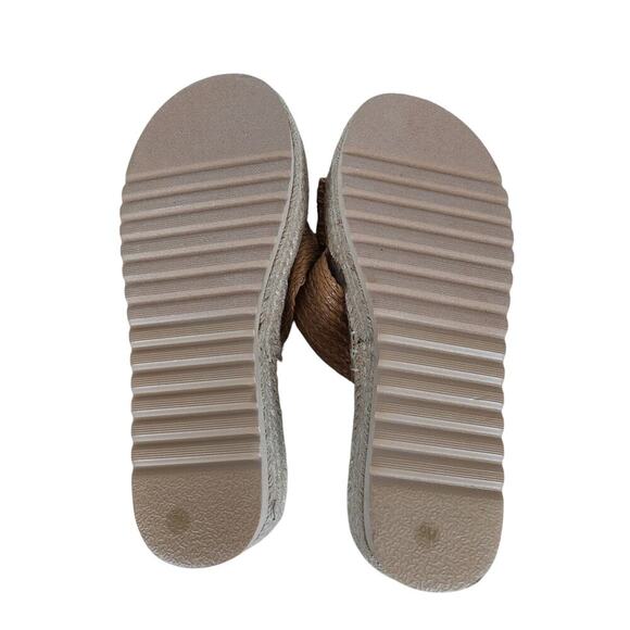 Beach by Matisse Womens Sandals 9 Tan Platform Woven Criss Cross Espadrille Chic - Picture 8 of 9